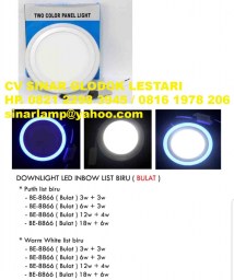 Downlight LED Bulat Inbow List Biru Two Color Panel Light